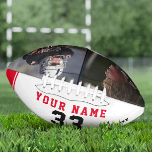 Modern Red Player Name Number 2 Photo Collage Foo American Football