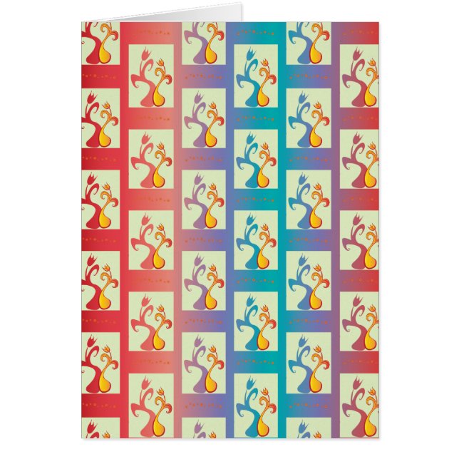 Modern Red, purple and blue Tulip Couple pattern (Front)