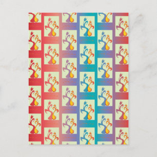 Modern Red, purple and blue Tulip Couple pattern Postcard