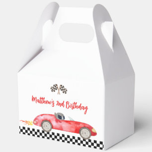 Modern Red Race Car Birthday Favour Box
