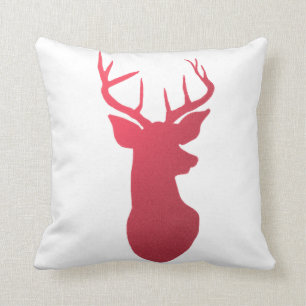 Modern Red Reindeer / Antler Nature Cushion