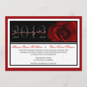 Modern Red Rose Wedding Invite