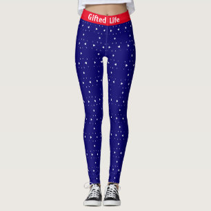 Modern Red, Royal Blue & White Leggings