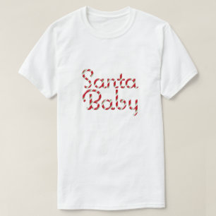 Modern Red Santa Baby Christmas T-Shirt