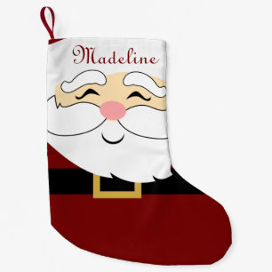 Modern Red Santa Claus Name Small Christmas Stocking