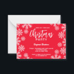 Modern Red Snow Christmas Party Card<br><div class="desc">Make this elegant Christmas Party invitation Ideal for Corporate Party invitation or Residential parties.</div>