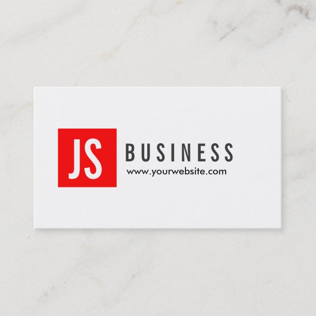 Modern Red Square Logo Consultant Business Card (Front)