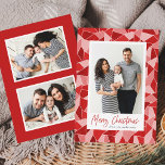 Modern Red Stained Glass Merry Christmas Photo Holiday Card<br><div class="desc">Send holiday greetings to friends and family with these modern Christmas photo cards. The design features your favourite vertical family photo framed in white with a background of frosted watercolor stained glass in shades of pink, red, and burgundy. "Merry Christmas" is displayed below in a dark red, hand-lettered brush script....</div>
