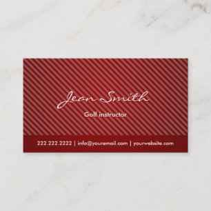 Modern Red Stripes Golf Business Card