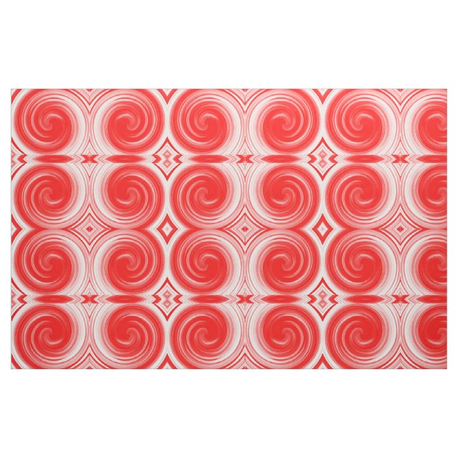 Modern Red Swirl Abstract Art Fabric (Fat Quarter)