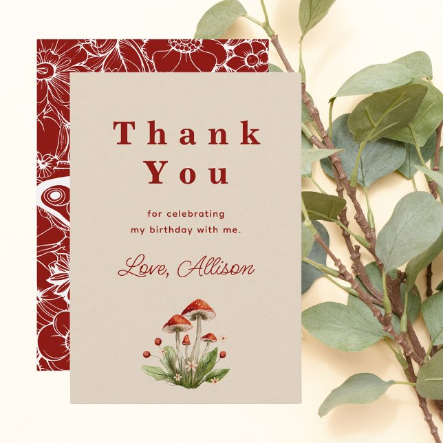 Modern Red & Tan Chic Thank You Card (Creator Uploaded)
