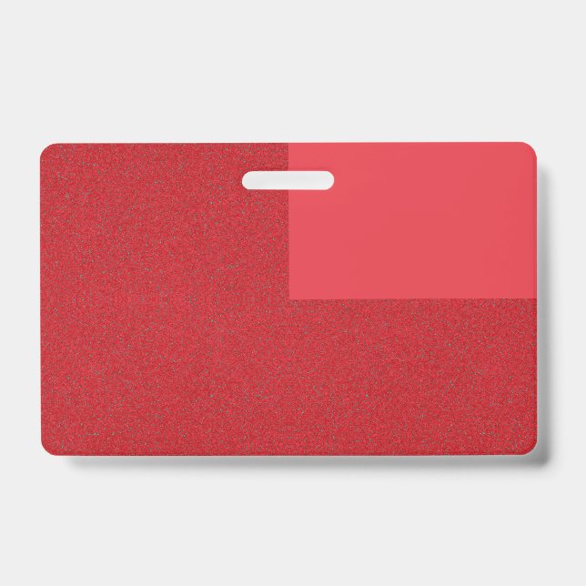 Modern Red Top Block ID Badge – Customisable (Front)
