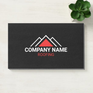 Modern Red Triangle Building Roofing QR Code Post-it Notes