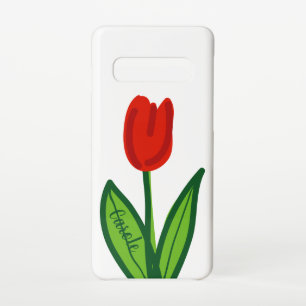Modern red tulip vector art design Zazzle basic Samsung Galaxy Case