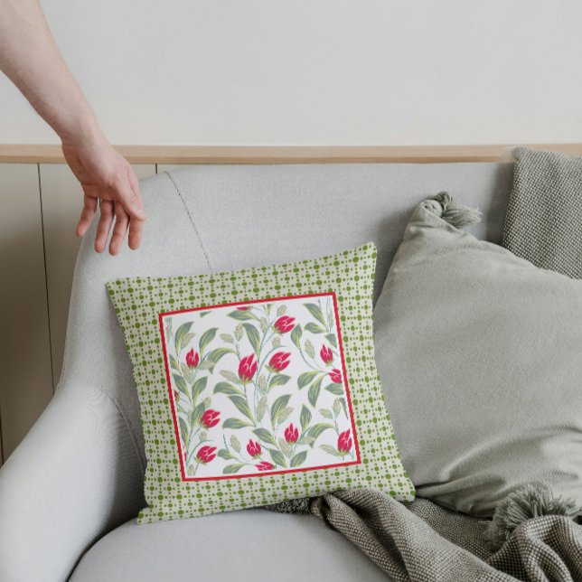 Modern Red Tulips  Cushion (Creator Uploaded)