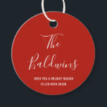 Modern Red Typography Name Holiday Favour Tags<br><div class="desc">Add holiday cheer with this modern gift / favour tag featuring a simple design with your name in a large format handwritten script font along with your personalised message in white over a red background. The elegant font for your name gives this minimalist design a chic touch. These tags are...</div>