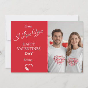 Modern Red Valentine’s Day Photo Card