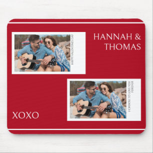Modern Red Valentines Day Custom Photo Mouse Mat