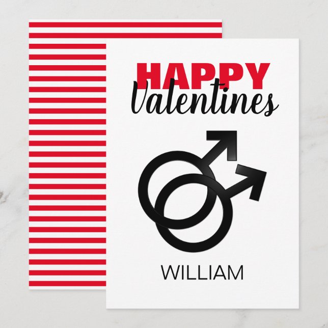 Modern Red Valentines Day Holiday Card (Front/Back)