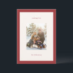 Modern Red Valentine's Day Love Family Photo Holiday Card<br><div class="desc">This warm red Valentine’s design frames your photo in a minimal, inviting layout. The soft cream center and small serif text keep the focus on your picture while adding a gentle seasonal touch. It’s a thoughtful way to share love with friends and family through a personal, photo-forward greeting. Customize the...</div>