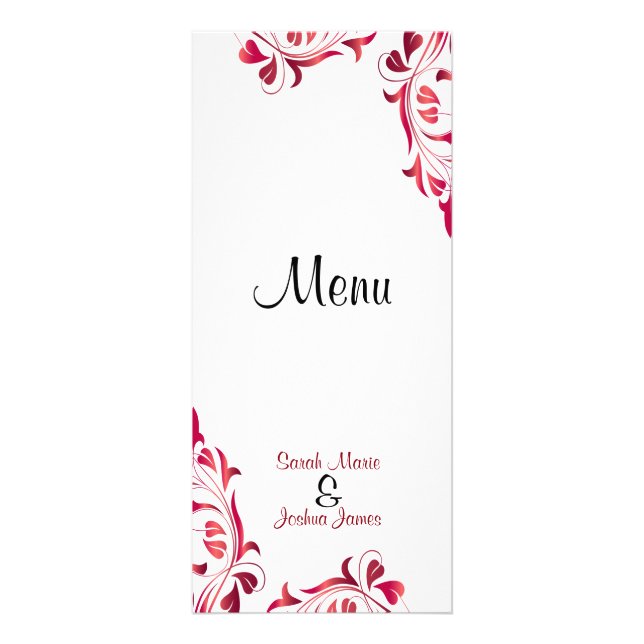 Modern Red Vine Floral - Menu (Front)