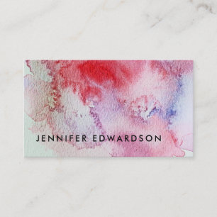 Modern red watercolor splatter professional business card