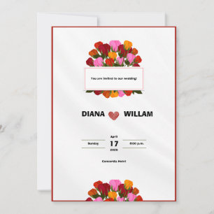 Modern Red Wedding Invitation