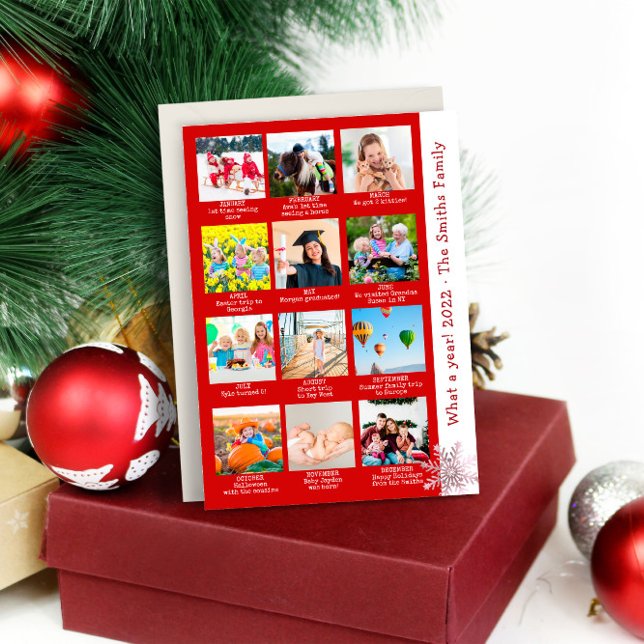 Modern Red What A Year In Review Photo Christmas Holiday Card (Modern Red What A Year In Review Photo Christmas Holiday Card
)