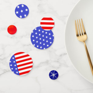 Modern Red White Blue American Flag Table Confetti