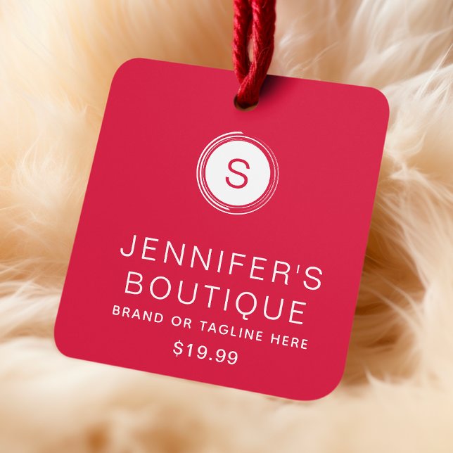 Modern Red White Boutique Branding Calling Card (Creator Uploaded)