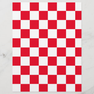 Modern Red White Croatian Checkers Scrapbook Paper