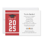 Modern Red White Grad Photo Graduation 2025