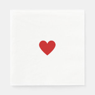 Modern Red White Heart Elegant Love Chic Custom Napkin