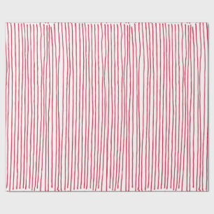 Modern Red White Lines Wrapping Paper