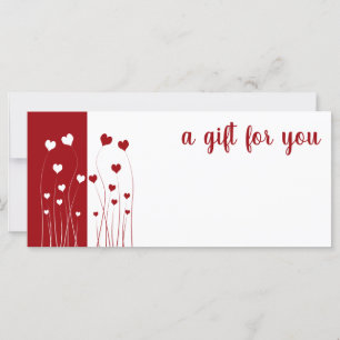 Modern Red White Love Romantic Hearts Gift Card