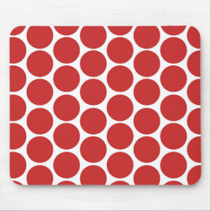 MODERN RED, WHITE POLKA DOTS MOUSE MAT