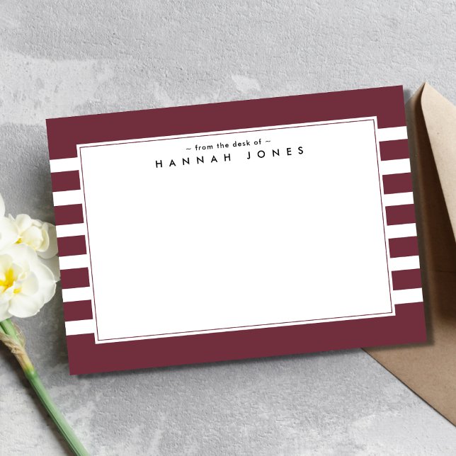 Modern Red White Striped Border Card (Creator Uploaded)