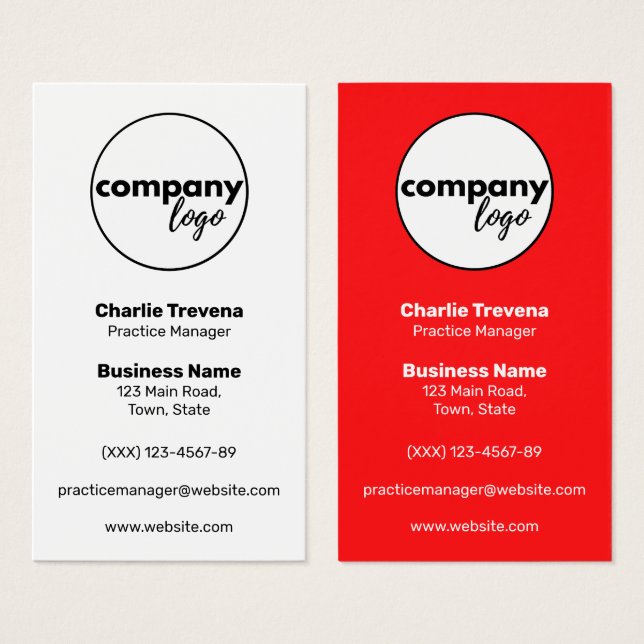 MODERN RED WHITE TWO SIDED LOGO BRAND (Front & Back)