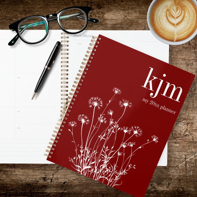 Modern Red & White Wildflowers Planner (Creator Uploaded)