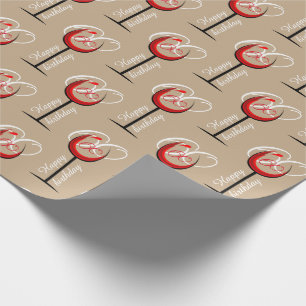Modern Red Wine Glass Pattern 60th Birthday Gift Wrapping Paper
