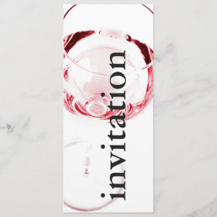modern red wine glass - winetasting bridal shower invitation