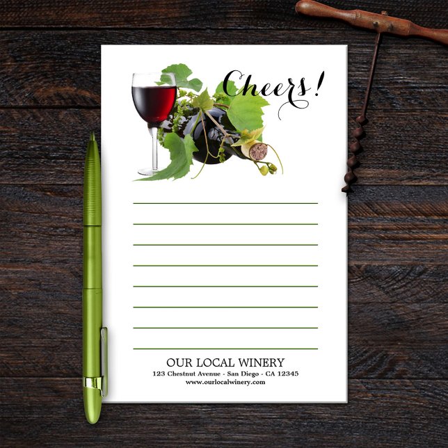 Modern Red Wine Vineyard Winery Post-it Notes (Creator Uploaded)