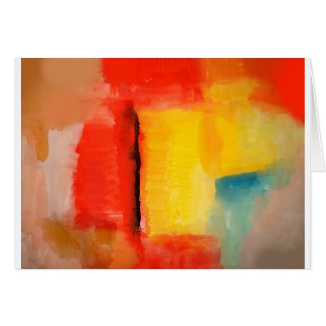 Modern Red Yellow Abstract Painting (Front Horizontal)