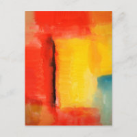Modern Red Yellow Abstract Painting