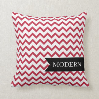 Modern Red Zigzag Pillow