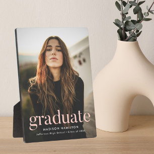 Modern Refined Blush Graduation Photo Plaque
