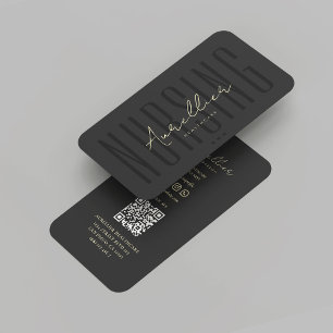 Modern Registered Nurse Healthcare Nursing Black Business Card