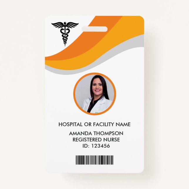 Modern Registered Nurse Photo ID ID Badge (Front)