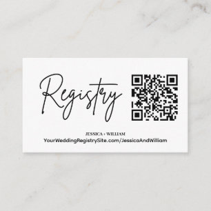 Modern Registry Wedding Registry QR Code Enclosure Card