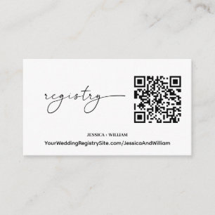 Modern Registry Wedding Registry QR Code Enclosure Card